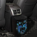 Dolphin Flower Heart Print Car Trash Can with Lid, Leak Proof Auto Trash Bag Hanging Vehicle Garbage Can Multipurpose Storage Container for Back Seat Road Trip