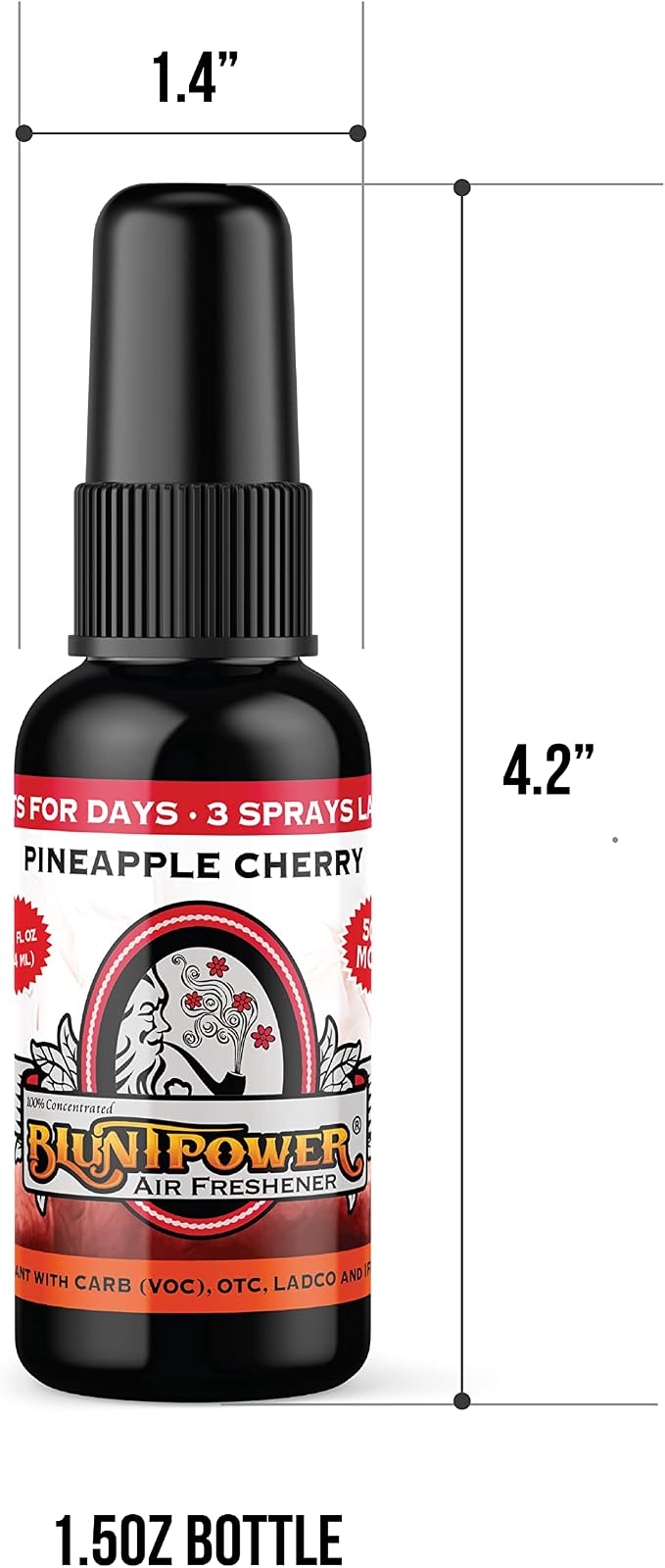 (Pineapple Cherry, 1 Pack) Concentrated Air Freshener for Room and Car Spray - Oil-Based Diffuser Spray Bottle - Long-Lasting Bathroom Spray, Car Freshener, & Odor Eliminator Spray