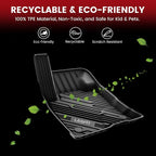 Floor Mats for Ford Explorer 2020-2021 6 Passenger TPE Custom Fit All Weather Protector Anti-Slip Floor Liners, 2021 2020 Explorer 6 Seats Accessories, 1st 2nd & 3rd Row, 4pcs Black