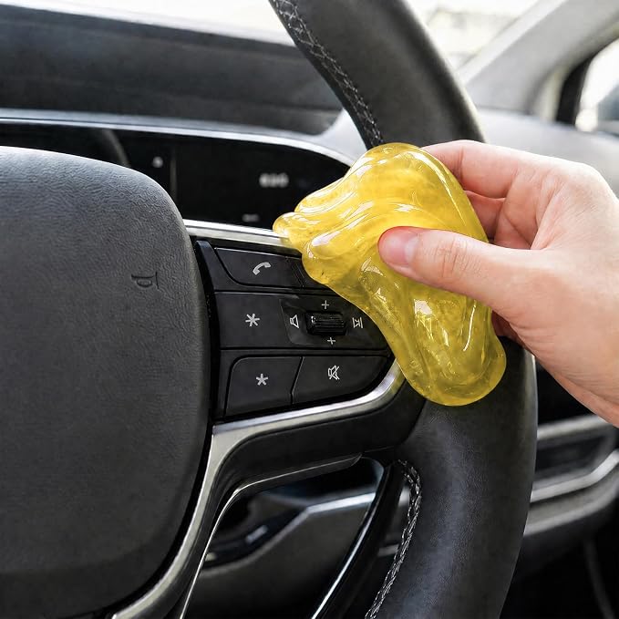 4 PCS Car Cleaning Gels, Reusable Dashboard Dust Removal Slime Auto Detail Cleaner, Universal Cleaning Putty Air Vent Dusting Mud Fits for Vehicles Keyboards Laptops (Green+Pink+Yellow+Blue)