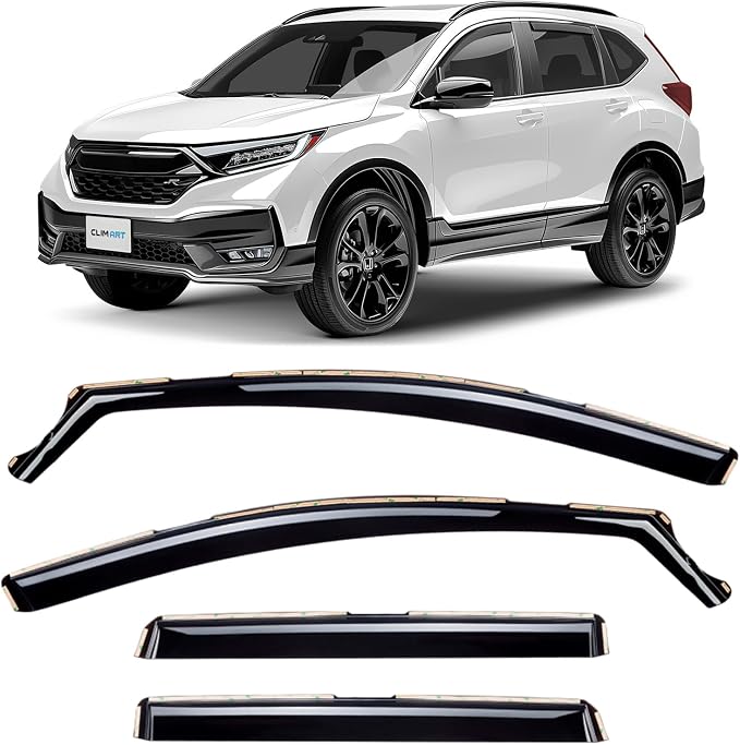 in-Channel Incredibly Durable Rain Guards for Honda CR-V (CRV) 2017-2022, Original Window Deflectors, Vent Deflector, Vent Window Visors, Dark Smoke Car Accessories, 4 pcs - 617450