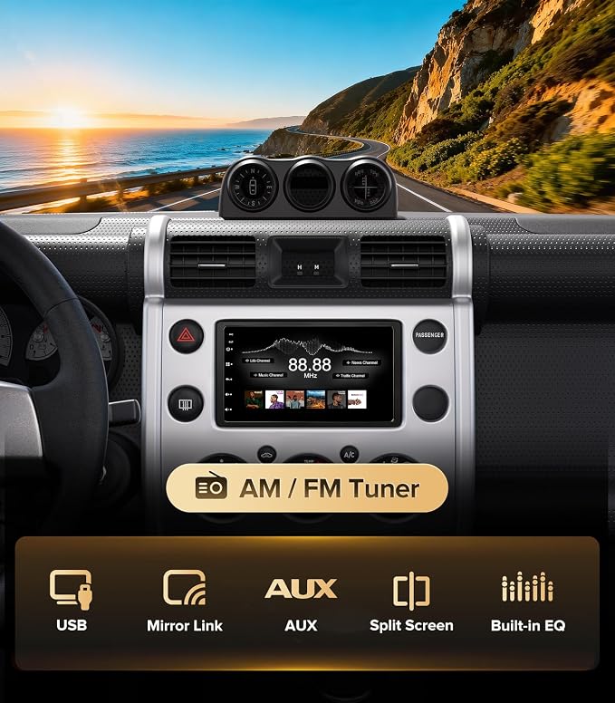 7 Inch Android 13 Double Din Car Stereo | Wireless CarPlay Android auto Mirror Link,Bluetooth,GPS,WIF, Android 13,FM/AM Tuners,Include 1080P Cam,Retain OEM SWC+Cam