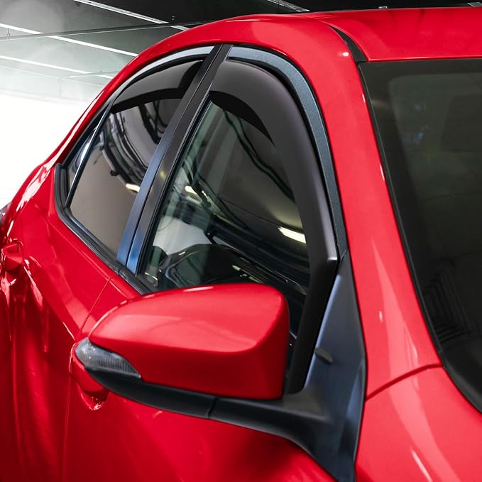Voron Glass in-Channel Extra Durable Rain Guards for Toyota Corolla 2014-2019 Sedan, Window Deflectors, Vent Window Visors, 4 Pieces - 200558