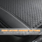 Car Armrest Storage Box Mat, Fiber Leather Car Center Console Cover, Car Armrest Seat Box Cover Accessories Interior Protection for Most Vehicle, SUV, Truck, Car (Black/Gray)