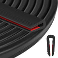 Rubber Edge Trim U Channel, 3/32" Self Adhesive Sheet Metal Edge Guard Protector, EPDM Seal Strip for Car Doors, Steel Plates, Glass, Hatches, Table Corners, Fit 3/32"(2.4mm), 20Ft, Black