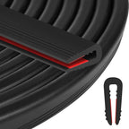 Rubber Edge Trim U Channel, 3/32" Self Adhesive Sheet Metal Edge Guard Protector, EPDM Seal Strip for Car Doors, Steel Plates, Glass, Hatches, Table Corners, Fit 3/32"(2.4mm), 20Ft, Black