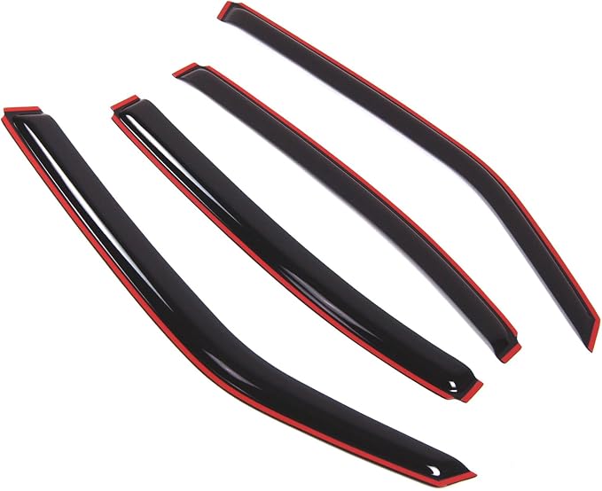 WD2-109i Dark Smoke 4 Pcs Set Window Visor (in-Channel) Deflector Rain Guard Compatible with 2006-2010 Dodge Charger