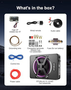 10 Inch 800W Under Seat Car Subwoofer,Full Cast Aluminum Under Seat Powered Subwoofer,Built-in Amp & APP LED Light Control,12V Universal Vehicle Subwoofer Full Installation Kit with Gift Box