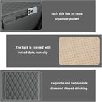 Stacool Upgraded Car Center Console Cover,Microfiber Leather Car Armrest Cover Cushion with 2 Storage Bags,Universal Car Armrest Storage Box (Gray)