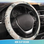 Elastic Steering Wheel Cover Car Accessories Cute Universal 15 Inch Absorbing Sweat Non-Slip Breathable for Man Woman - Boho Leaves