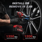 Cordless Impact Wrench 996Ft-lbs(1350N.m), 1/2 Inch High Torque Impact Gun, 20V 2x4.0Ah Batteries & Fast Charger, 3 Variable Speeds, LED Light, High-Rate Impact Driver for Truck/Car/Pickup