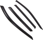 WD2-836 Dark Smoke 4 Pcs Set Window Visor (Outside Mount) Deflector Rain Guard Compatible with 2014-2016 Nissan Rogue