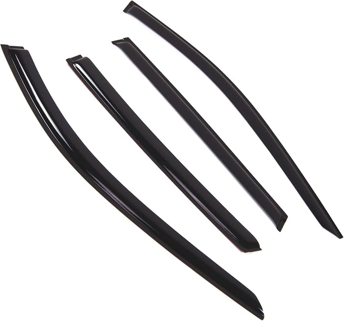 WD2-836 Dark Smoke 4 Pcs Set Window Visor (Outside Mount) Deflector Rain Guard Compatible with 2014-2016 Nissan Rogue