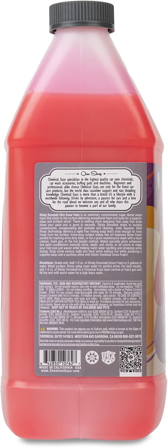 CWS215 Sticky Snowball Ultra Snow Foam Car Wash Soap (Works with Foam Cannons, Foam Guns or Bucket Washes) for Cars, Trucks, Motorcycles, RVs & More 128 fl oz (1 Gallon) Cherry Scent