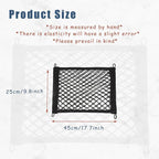 2 Pcs Small Cargo Net, 17.7 ×9.8in Mesh Pocket Elastic Bag | Stretchable Car Net Pocket Storage with 8 Mounting Screws and Hooks for Suv/Car/Truck/RV/Boat