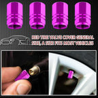 28 Pcs Car Accessories: 20 Pcs Air Conditioner Decoration Strip, 4 Non-Slip Silicone Cup Coasters, 4 Tire Valve Caps (Purple) for Most Cars, SUVs, Trucks
