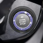 Bling Car Engine Start Ring Decals, 2PCS Crystal Rhinestone Vehicle Push Start Button Cover Sticker, Key Ignition Knob Ring, Sparkling Automotive Interior Accessories (Double Royal Blue)