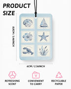 Blue Summer Beach Car Air Freshener 4 Pcs Coconut Scented, Coastal Bikini Palm Tree Car Accessories Mirror Decor for Women, Girly Beachy Hanging Air Freshener for Cars Closet Drawer Books
