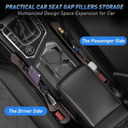 Car Seat Gap Filler 2Pack, Inserts Between Seats Console with Organizer Storage Upgraded Phone Holder Car Side Seat Gap Fillers Cars Front Seats Fill Plug Car Essentials for Vehicle SUV Truck (Brown)