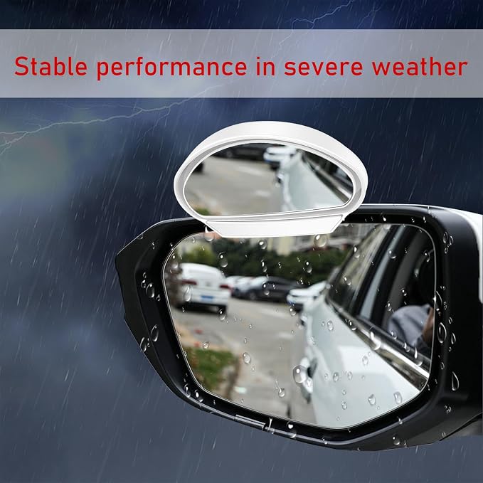 Blind Spot Car Mirror, Vehicle Adjustable 360 ° Rotation Auxiliary Convex Wide Angle Mirror, Auto Stick On Side Rearview Mirror Universal for Car Truck SUV RV (B, White)