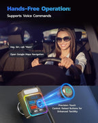 54W Bluetooth 5.3 Car Adapter with 4 Charging Ports [PD 36W & QC3.0 18W], Wireless Radio FM Transmitter with Deep Bass Player & 5 Colors LED Backlit, Hands-Free Calling - Gold