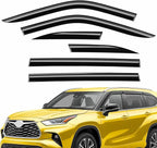 Extra Durable Window Deflectors Tape-On Window Visors Rain Guards Fit for Toyota Highlander 2020-2026, Sun Visors, Wind Vent for Shades, Exterior Car Accessories - 6pcs. AG0739