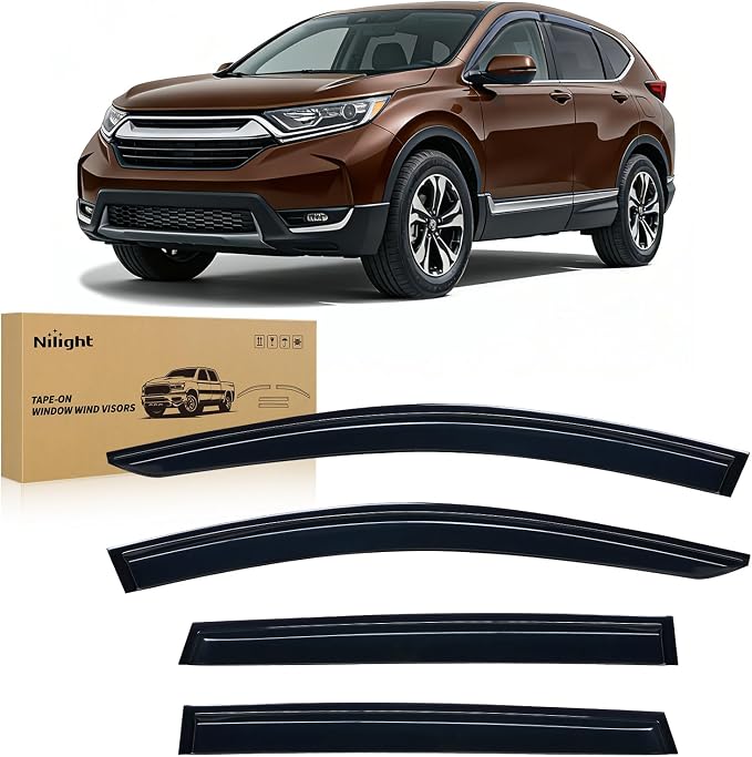 Window Rain Guards for Honda CR-V(CRV) 2017 2018 2019 2020 2021 2022, Window Wind Deflectors Vent Visors, Tape on-4PCS