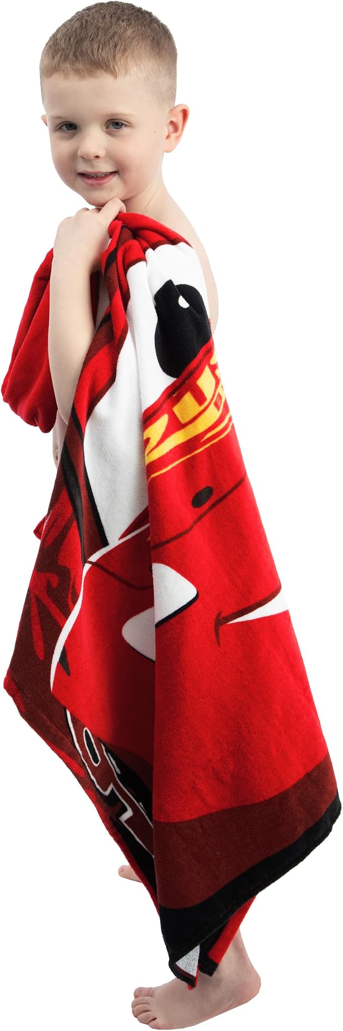 Cars Boys Towel, Lightning McQueen Swimming Towels for Kids, Wearable Bath Towels, Wrap Beach Towel, Red One Size