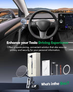 for Tesla Phone Mount,for Mag-Safe Door-Install Phone Holder, Compatible with Model Y (2026-2019) & Model 3 (2023-2017), Magnetic Car Phone Mount for iPhone 17/16/15/14/13/12, Tesla Accessories