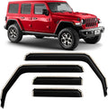 Voron Glass in-Channel Extra Durable Rain Guards for Jeep Wrangler JL 2018-2026/Jeep Gladiator 2020-2026,Window Deflectors,Vent Window Visors, 4 Pieces - 220102
