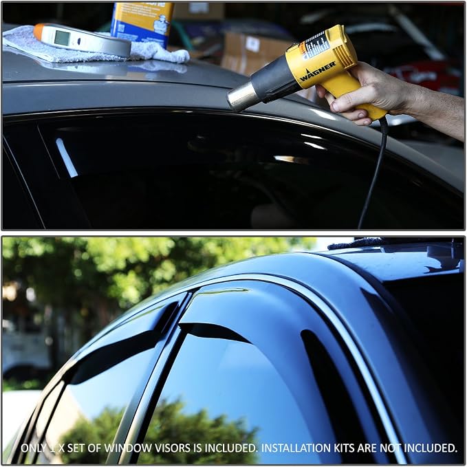 Rain Guards Tape-On Compatible with 2008-2013 Altima 2Dr Coupe Window Visor Deflector 09 10 11 12