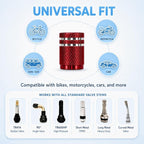 Tire Valve Stem Caps 8 Pack, Aluminum Tire Valve Caps with Plastic Liner, Corrosion Resistant Leak Proof Air Valve Caps, Universal Valve Stem Caps for Cars, Trucks, SUVs, Motorcycles and Bikes