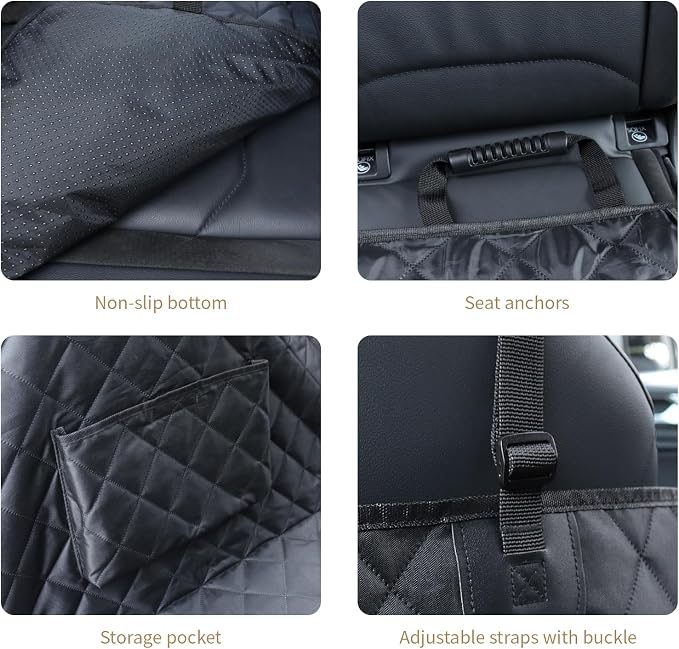 Dog Car Seat Cover,Pets Back Seat Extender,600D Heavy Durable 100% Waterproof Scratchproof Soft Dogs Hammock, Nonslip Backseat Protector for Cars Trucks SUVs