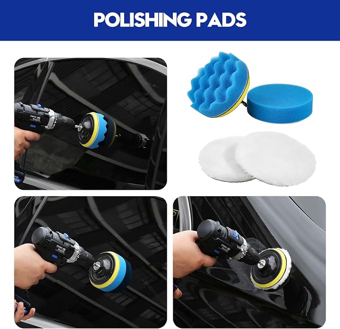 34Pcs Car Detailing Kit, Car Detailing Brush Set, Car Wash Cleaning Kit, Car Detailing Brushes, Professional Car Care Kit for Interior Exterior Wheels, Blue