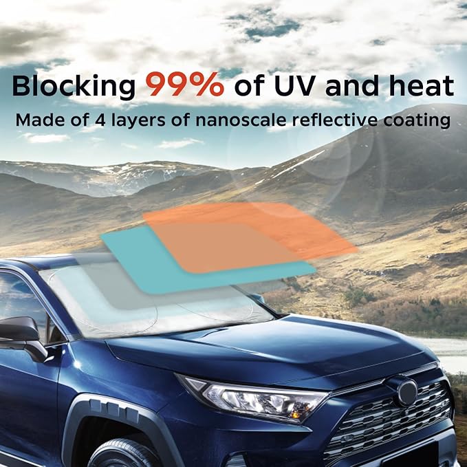 for K5 Windshield Sun Shade Window Sunshade for Kia K5 2021 2022 2023 2024 2025 2026 Windshield Cover Foldable Car Front Sun Visor Shield Blocks UV Rays Sun Protector Accessories