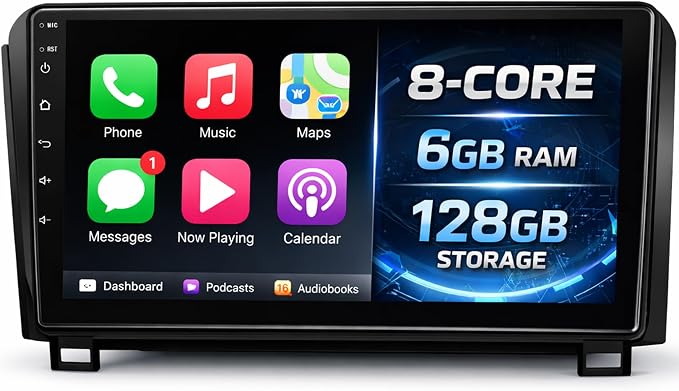 Car Stereo for Toyota Tundra 2007–2013, Sequoia 2008-2018, 10.1" HD Touch Screen, Android 15, 6GB RAM 128GB ROM, Wireless CarPlay & Android Auto, Bluetooth 5.0/WiFi 6, GPS, HD Backup Camera