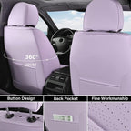 Coverado Seat Covers Front Seats, Purple Car Seat Cover with Lumbar Support, Waterproof Car Seat Cushion, Front Car Seat Covers Leatherette Car Seat Protector Universal Fit Most Cars