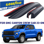 Goodyear Shatterproof Window Deflectors for GMC Canyon 2023-2026 Crew Cab, Tape-on Rain Guards, Window Visors, Vent Deflector Visor, Car Accessories, 4 pcs. - GY008883