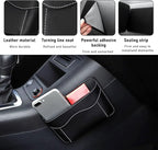 2 PCS Car Seat Side Pocket Organizer, PU Leather Cell Phone Sunglasses Storage Pocket, Mini Seat Gap Filler Pouch for Auto Seat Door Window Console, Interior Car Accessories (Black)