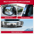 Blind Spot Mirror, Rectangular Shaped HD Glass Frameless Convex Rear View Mirror with wide angle Adjustable Stick for Cars SUV and Trucks, Pack of 2