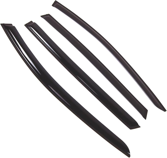 WD2-731B Dark Smoke 4 Pcs Set Window Visor (Outside Mount) Deflector Rain Guard Compatible with 2011-2013 Mercedes-Benz R320 R350 R500 R63