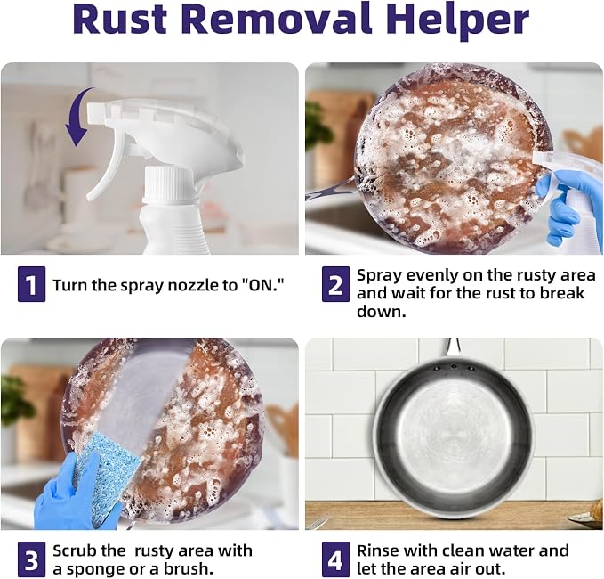 500ML Stainless Steel Rust Remover, Multi-Purpose Foam Cleaner, Dissolves Rust Particles, Stainless Steel Appliance Cleaner,Food-safe Formula,Metal Cleaner