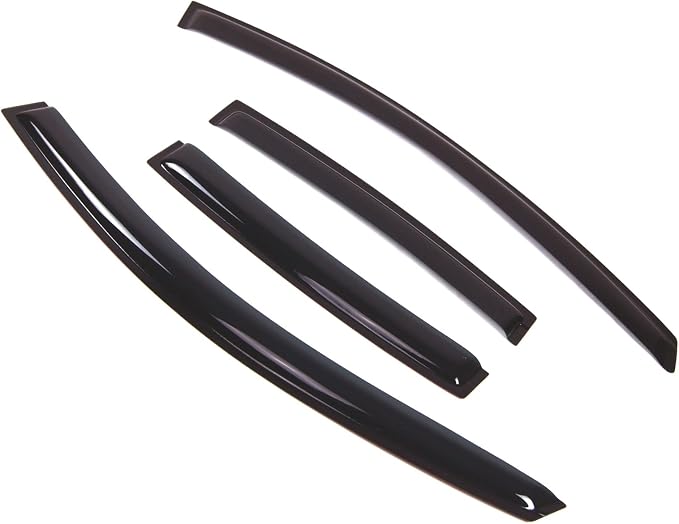 WD2-426 Dark Smoke 4 Pcs Set Window Visor (Outside Mount) Deflector Rain Guard Compatible with 2000-2005 Toyota Echo Sedan