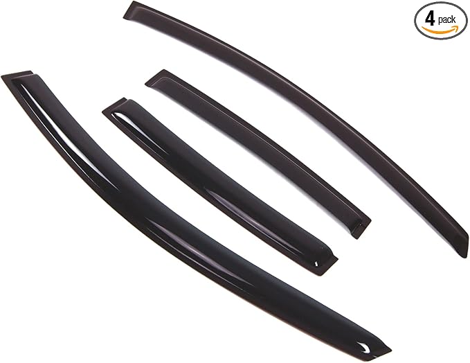 Outside Mount Window Vent Visors Rain Guards Compatible with Toyota Echo Sedan 2000-2005 | Side Window Wind Deflectors Rain Shields | Smoke Tinted, 4 Pcs Set, DGWV-426