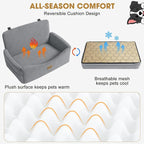 Dog Car Seat for Large Medium Sized Dogs Under 55 lbs, Dog Booster Seat for 2 Small Dogs with Detachable Washable Cover, Memory Foam Pet Car Seat with 2 Safety Belts and Storage Pockets