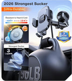 Military-Grade Phone Holders for Your Car【96+LBS Strongest Suction】Car Phone Holder Mount, Ultra-Durable Cell Phone Car Mount Truck for Dashboard Windshield Vent for iPhone 17 16 15 Pro Max Air
