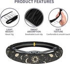 Sun and Moon Steering Wheel Covers Non Slip Neoprene Space Wheel Protector Universal 15 inch for Men Women