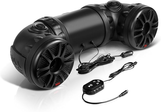 ATV85B ATV Speaker System - 8 Inch Speakers, 1.5 Inch Tweeters, Full Range Audio, Built-in Amplifier, Bluetooth Remote