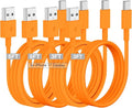 Car Carplay Cable for iPhone 17 16 15 Charger Cord,3/3/6/6FT USB A to USB C Cable for iPhone 17 Pro Max/16 Pro/15 Plus Charger,USB C Car Charger for Apple 17 Air/16 Pro Max/16e/15/iPad Pro-Orange