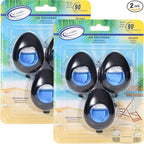 Car Air Freshener Vent Clip 3 Count (Pack of 2), Ocean Scent | Long-Lasting Car Odor Eliminator, Easy Clip-On, Up to 180 Days Freshness for Cars, Trucks, and SUVs, 4 mL Each